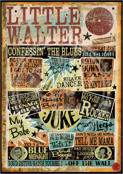 Little Walter, Poster, Graphic Design, Poster for Sale, Rock n Roll, Blues, Rhythm'n Blues, Punk, Sophie Lo